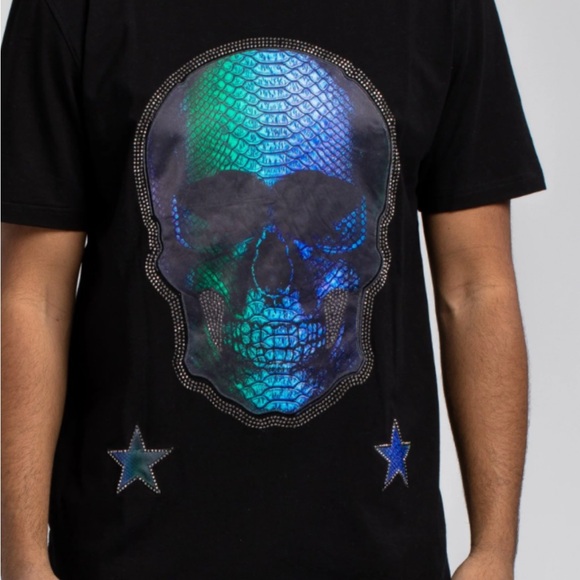 Hudson Jeans Other - Hudson Jeans Black Tee with Blue Skull Graphic